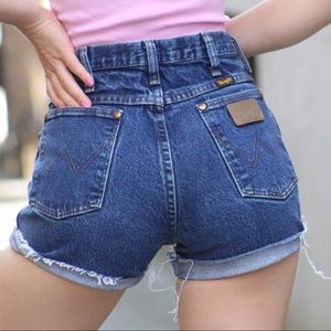 Vintage Dark Wash Wrangler Shorts